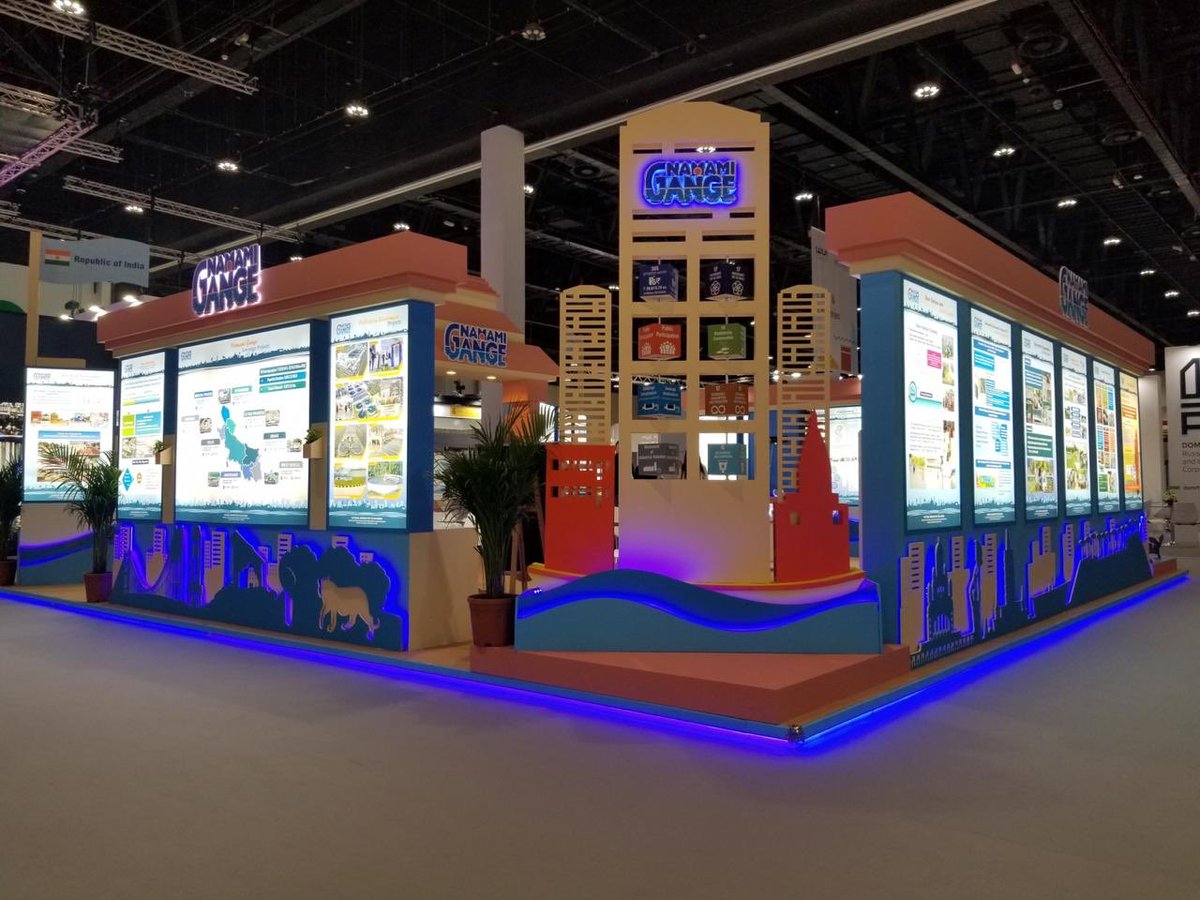 cleanganganmcg's tweet photo. The #NamamiGange pavilion at #WUF10 at Abu Dhabi, UAE. https://t.co/JOyjMPuh4j