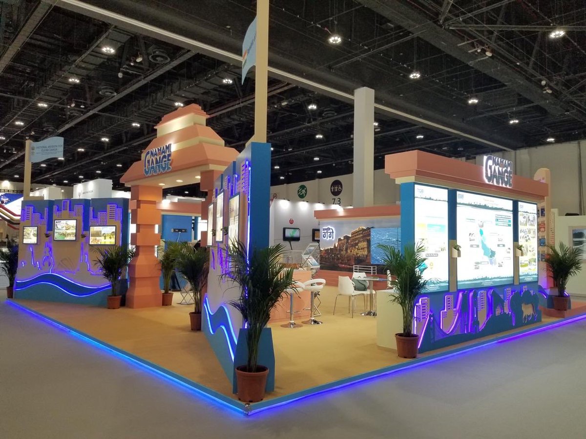 cleanganganmcg's tweet photo. The #NamamiGange pavilion at #WUF10 at Abu Dhabi, UAE. https://t.co/JOyjMPuh4j