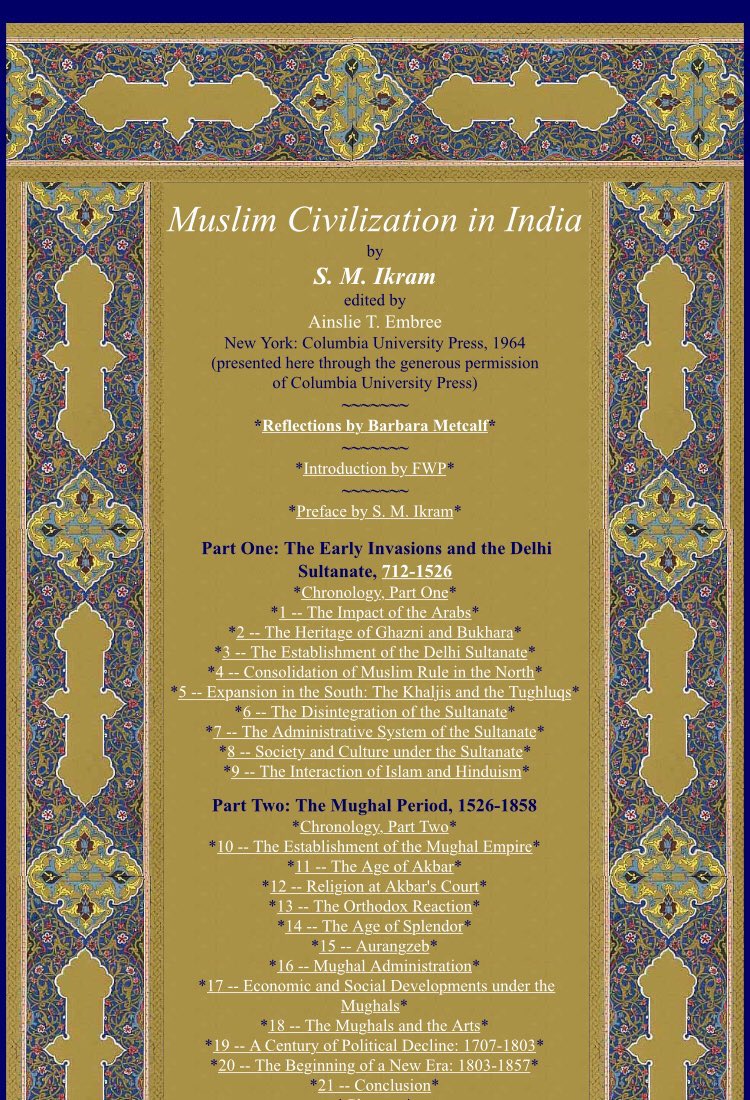 2/n So Why Akbar isn’t desired?Reason 1:Extortionist Economic Policies. Elaboration below“Akbar’s taxes were highest”.Ref 1:Muslim Civilization in India by S. M. Ikram edited by Ainslie T. Embree, Chapter XVLI’m quoting more details in trailing tweet.