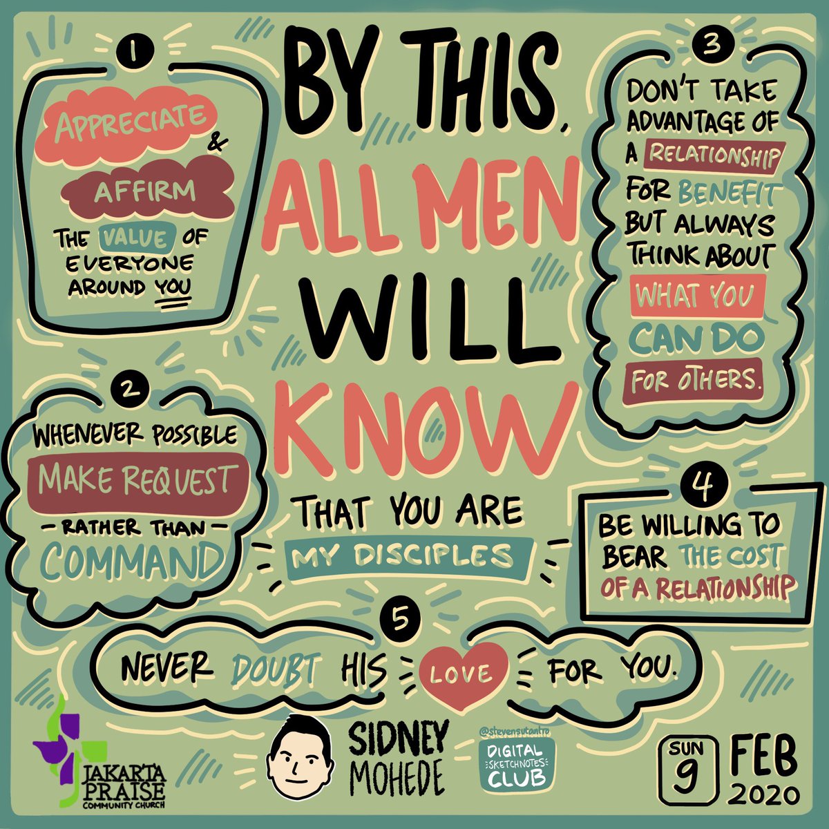 digisketchnotes's tweet image. &quot;By this, all men will know that you are my disciples.&quot; @SidMohede #jpcc