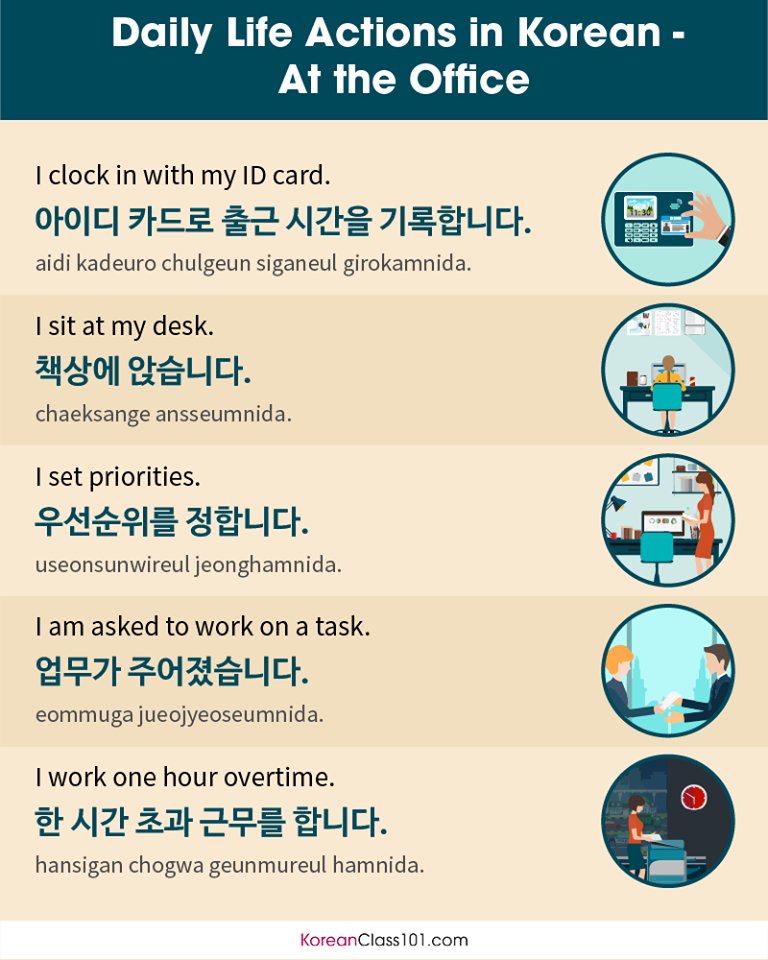 daily life in korean