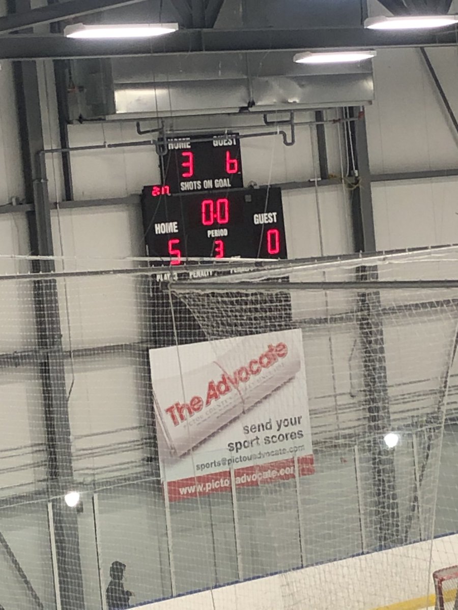 dutchiegj's tweet photo. Bantam A game yesterday. That is 103 shots for the home team!  98 saves by the goalie!!  Amazing performance. #antigonishbulldogs https://t.co/NknxKTUVFR