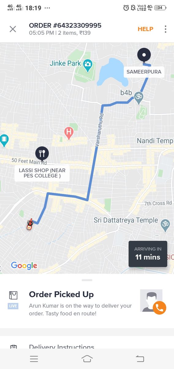 GouravChoudhure's tweet image. Check your delivery boy is still coming