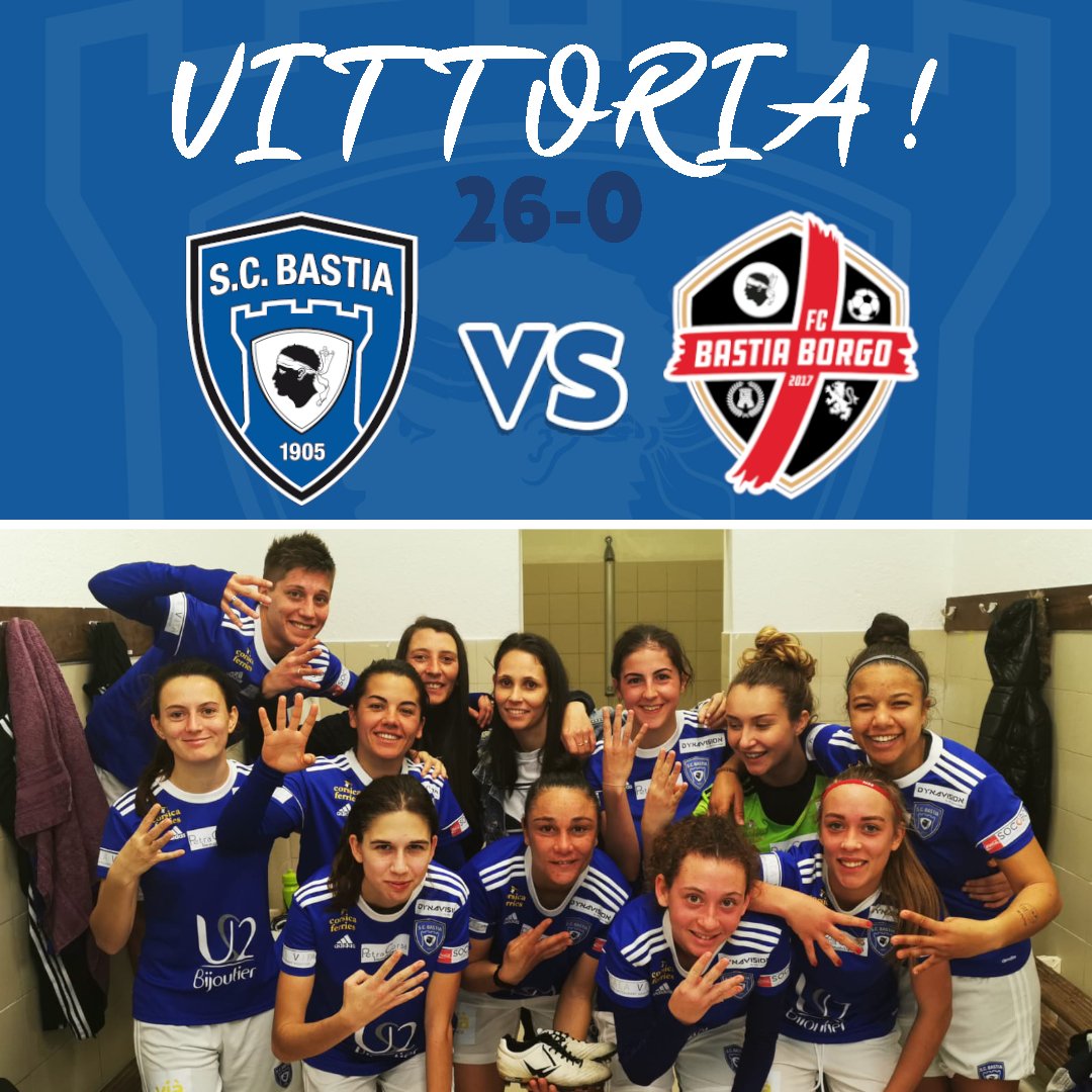SquadraFemSCB's tweet photo. SCB 26-0 Borgo
⚽️ Bretigny x14, Sampieri x4, Santini x3, Payet x2, Brassier x2, Le Corre x1 👏🏼 @ForzaBastia 🔵💪🏼🔵 https://t.co/49LbvC0ZSo
