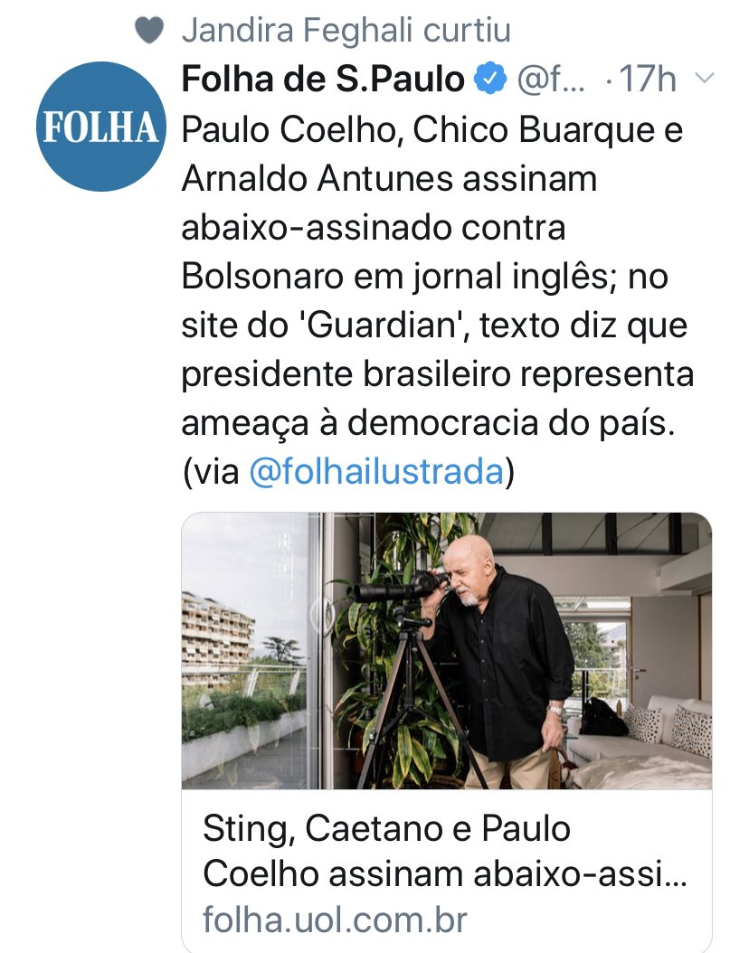 Jornal inglês afirma que Bolsonaro é ameaça para o Brasil e o