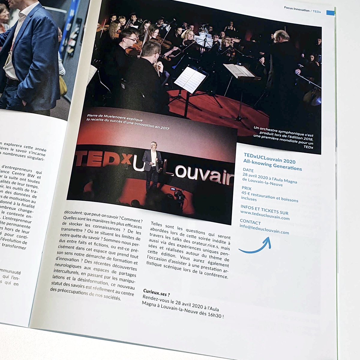 L’Alliance Centre BW nous a intégré dans leur magazine spécial focus innovation du mois de janvier. Si vous souhaitez en découvrir davantage sur notre prochaine édition, parcourez-le sans plus attendre ! 

🎟 Tickets disponibles sur : tedxuclouvain.com  #TEDxUCLouvain2020