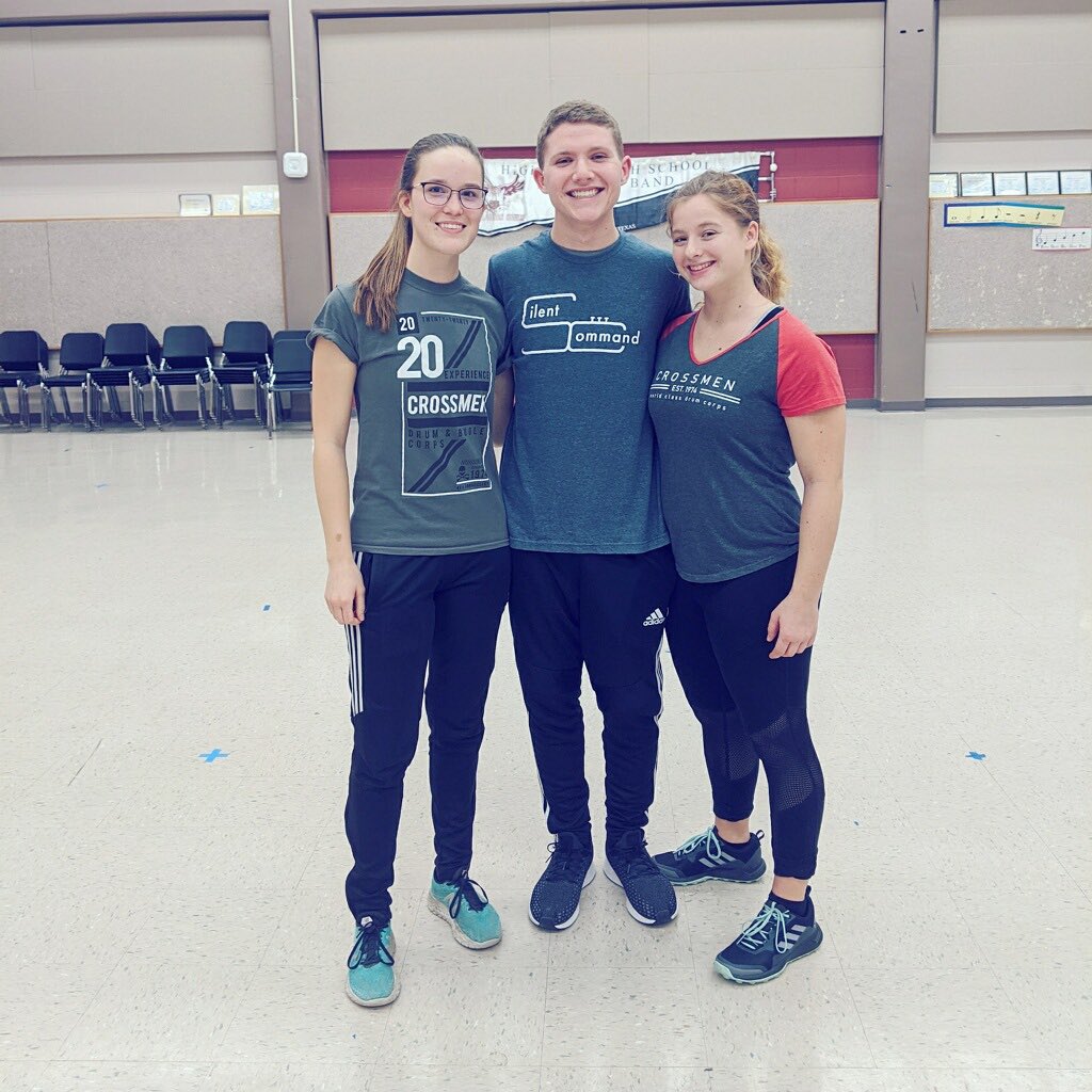 SiCommand's tweet image. Congratulations to Silend Command student Jake English on being selected to serve as a drum major for the Crossmen Drum and Bugle Corps! He joins 2-year vet Allison Zimmerman and 3-year vet/Silent Command staff member Lydia Marshall. Have a great summer, Jake! 
PC: Natalie Steele