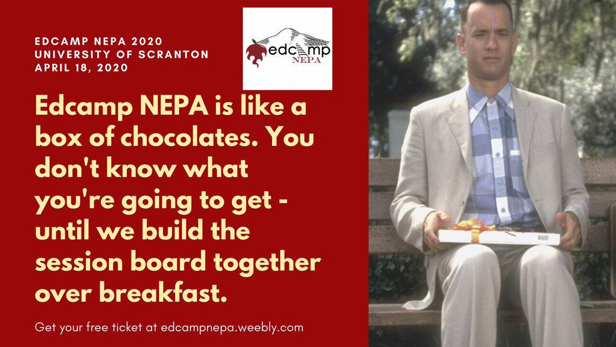 EdCampNEPA's tweet photo. Join us at #edcampNEPA at @univofscranton on April 18th. You help choose what the sessions will be, so you learn exactly what you need in order to grow. 

Get a free #edcamp ticket at https://t.co/BaKfrVwA8D https://t.co/JxdR9D8ltW