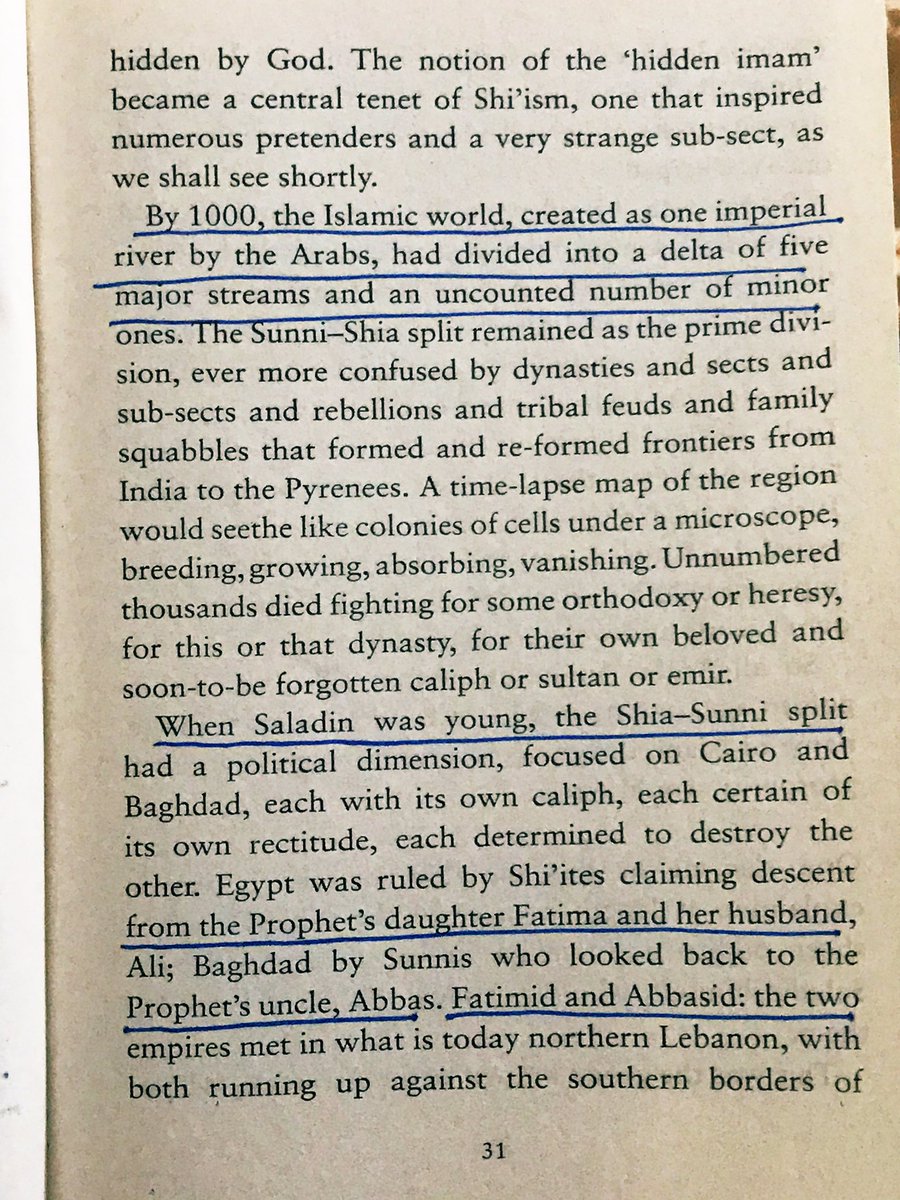 “By 1000, when Saladin was young, the Islamic World was divided into Shia-Sunni split and had a political dimension too.” #SaladinBiography authored by John Man  #100books2020  #bookscache