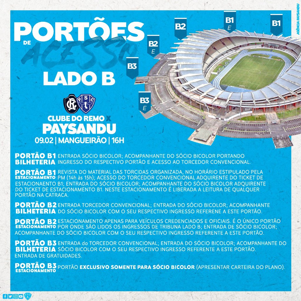 Paysandu Sport Club on X: Se liga, Fiel! 📢⚠️ ESTACIONAMENTO