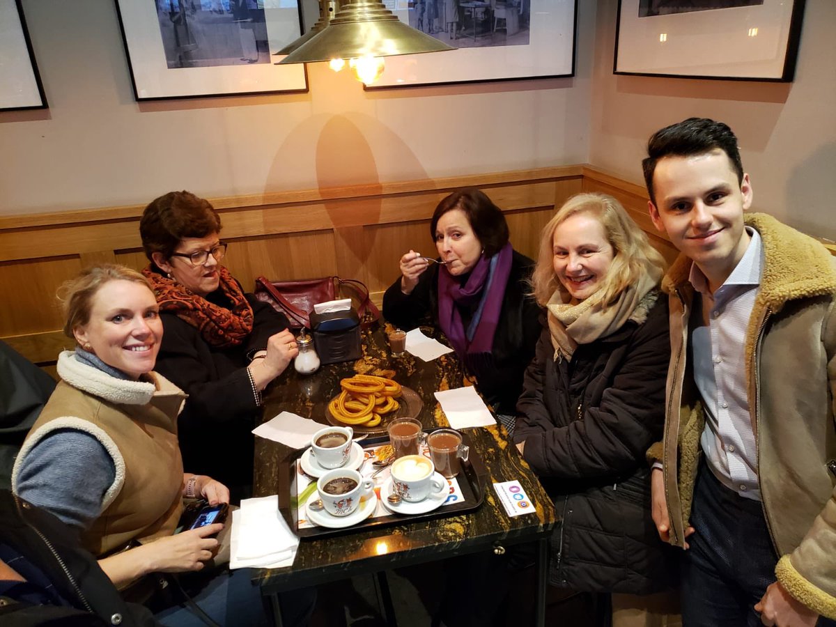 What a great way to spend the last night in Madrid having dinner, walking through the city and finally eating churros dipped in chocolate with friends <a href="/DFKUKI/">DFK UK & Ireland</a> <a href="/DFKUSA/">DFK/Int. USA</a> <a href="/DFK_Intl/">DFK International</a> and <a href="/DFKCanada/">DFK Canada</a>.
This is after attending an excellent DFK EMEA Conference in Madrid. #DFKMadrid2020
