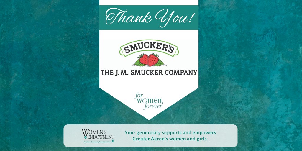 We’re thankful for our sponsors who have made our #ForWomenForever event possible! Today, we thank <a href="/TheJMSmuckerCo/">The JMSmucker Co</a>  for supporting us as this year’s Community Partner. #WeBelieveInAkronWomen #ForWomenForever20