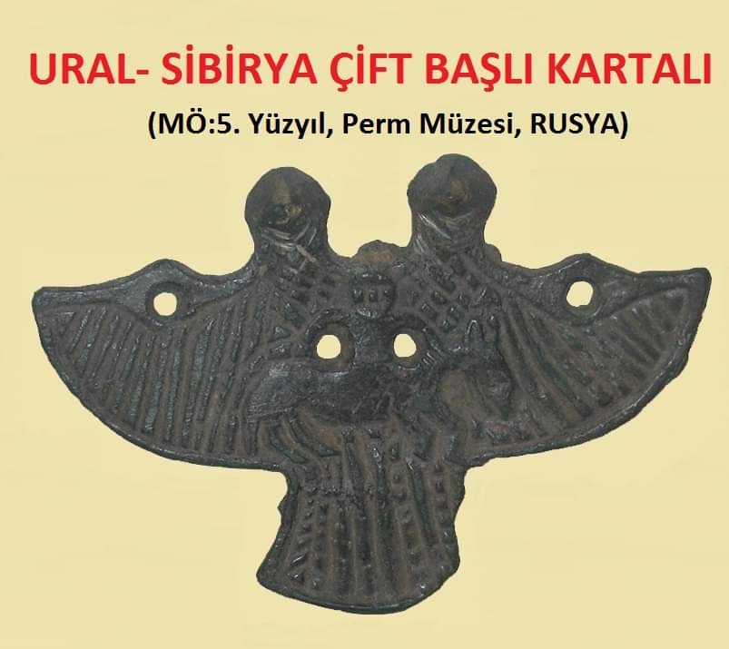 79-PERM ÇİFT BAŞLI KARTALIPerm Bölgesinde bulunan eserlerin şamanik inanca sahip Finno- Ugric bir halka ait olduğu bilim adamları tarafından kabul edilmiştir.