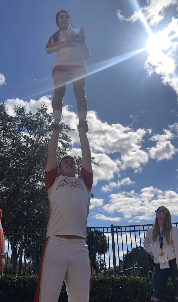 CoachPingley's tweet photo. Hoist that trophy! So proud of all of you representing the #HudsonNation @hhscobras @hudsoncheerteam @HHS_Hatcher @CianciHHS https://t.co/F7QRGhF0E7