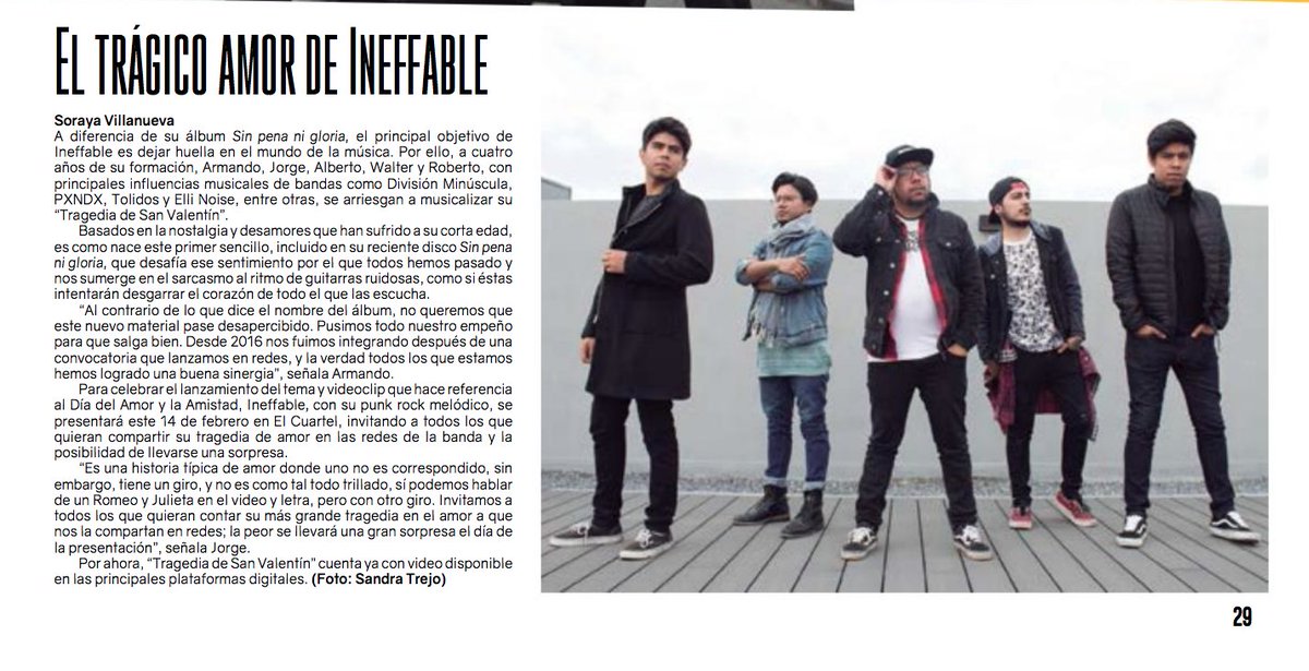 El día de hoy salió la nota que nos realizo <a href="/EstiloDF/">EstiloDF</a> , pueden checarla en digital o comprar su revista para tenernos en físico y puedan recortarnos para ponernos en su altar de los músicos mas bellos. ❤️🖤#TragediaDeSanvalentin #SoldadosCaidos 

estilodf.tv/issues-digital…