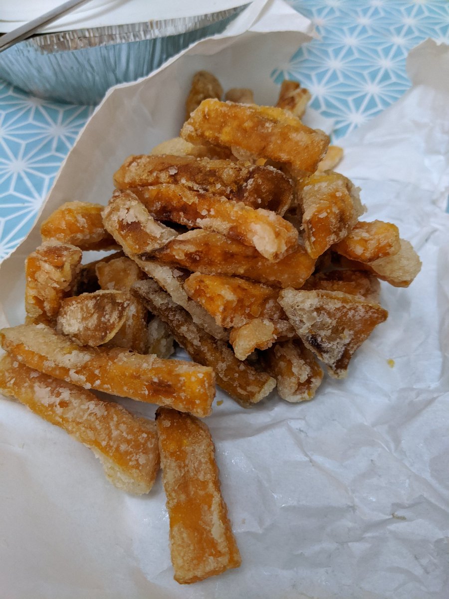 Pretty awful portion of Sweet Potato Chips from @Pagodakosherchinese Restaurant in Prestwich. Clearly either reheated numerous times or simply not fresh. Not acceptable. Perhaps it's no wonder they aren't on Twitter. #pagodakosher #unfitforhumanconsumption #hardlyeadible