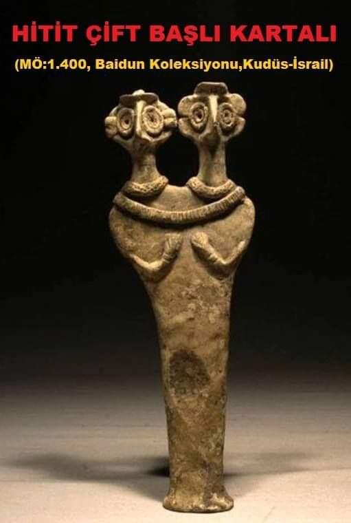 82-HİTİT ÇİFT BAŞLI KARTALI ( 19,5 cm seramik) (Baidun Koleksiyonu, Kudüs-İsrail, bulunduğu yer: Suriye)