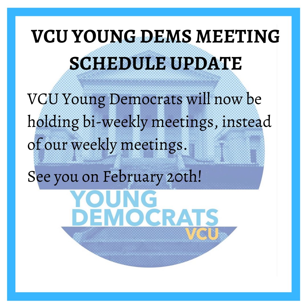 Quick update: we will now be meeting every other week!