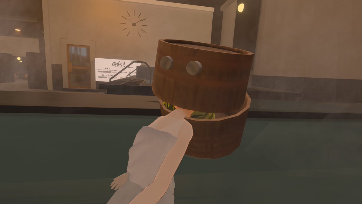 きりー Vrchat その２ Test 銭湯 寝転ん湯にお邪魔 あ 生き返るわ ミニさん 相変わらずえっちい この銭湯で寝落ちすると桶の妖怪に食われるらしい サウナも完備 やっぱり腕組みしちゃうよね