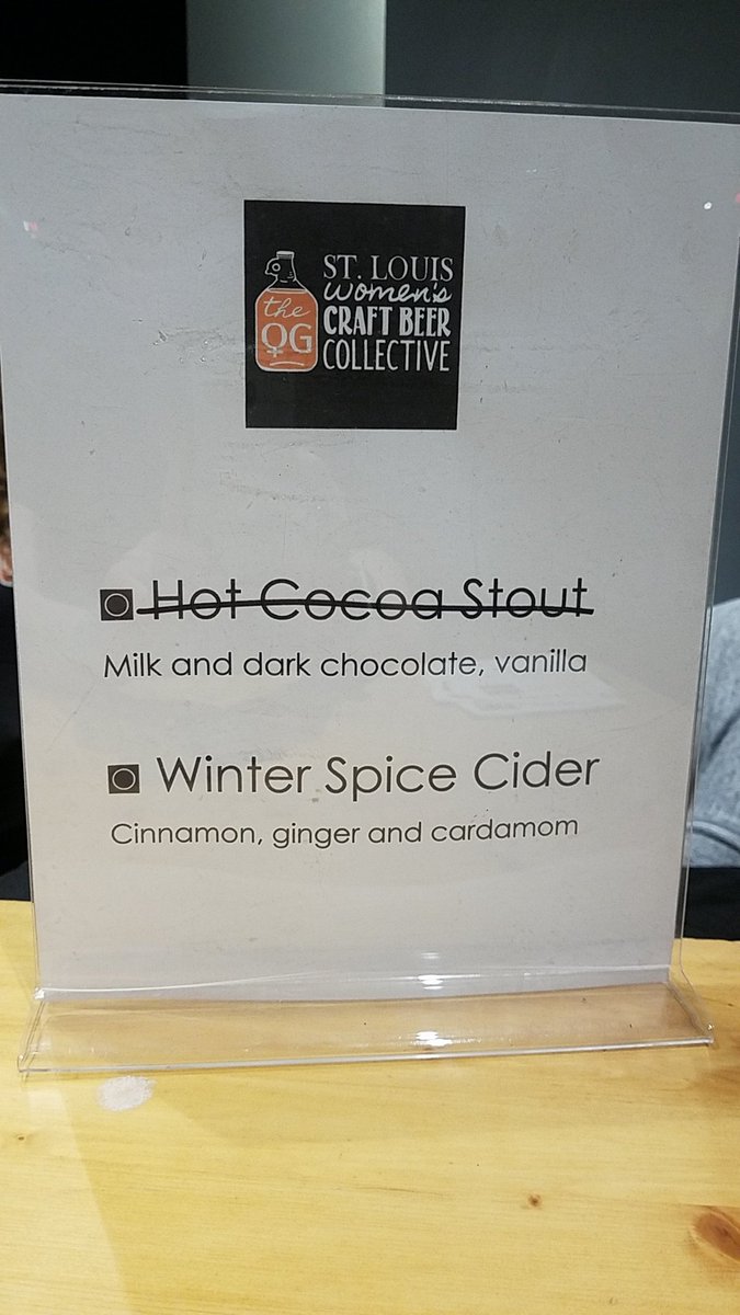 TheOGSTL's tweet photo. We had a blast pouring at Science on Tap. The hot cocoa stout went first and the winter spiced cider went quickly after. If you got to sample either, leave us a comment of what you liked. https://t.co/3sY0DYZnIA