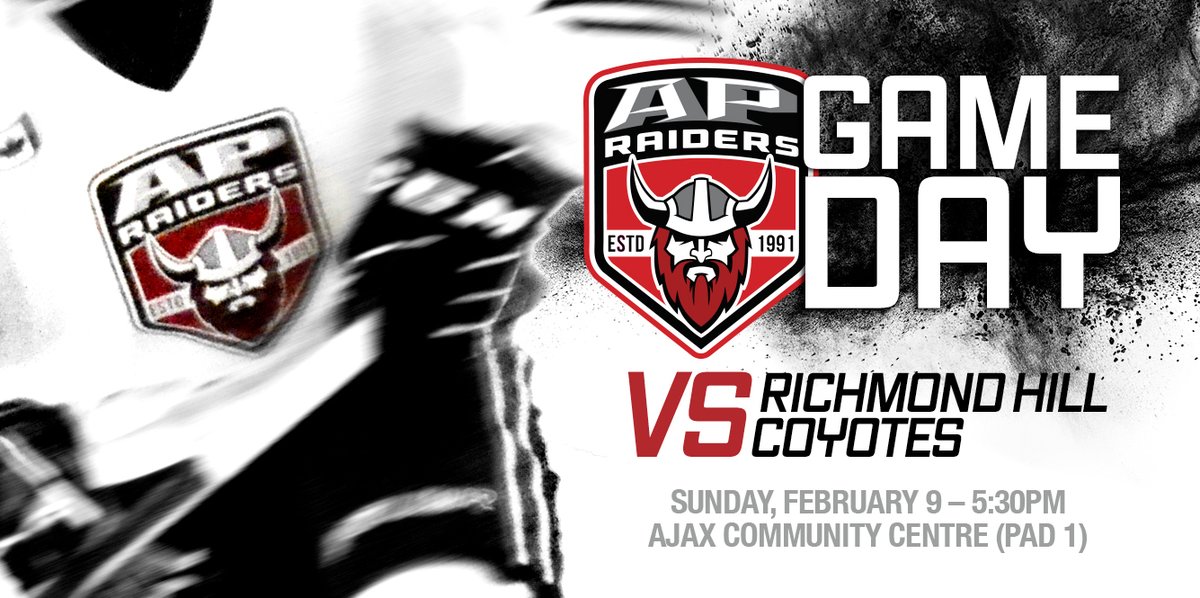 It's our final regular season GAME DAY!
Raiders vs <a href="/CoyoteMidgetAAA/">Coyotes Midget AAA</a>. Tonight 5:30pm, Ajax Community Centre (Pad 1). GO #Raid @RoadToTelus