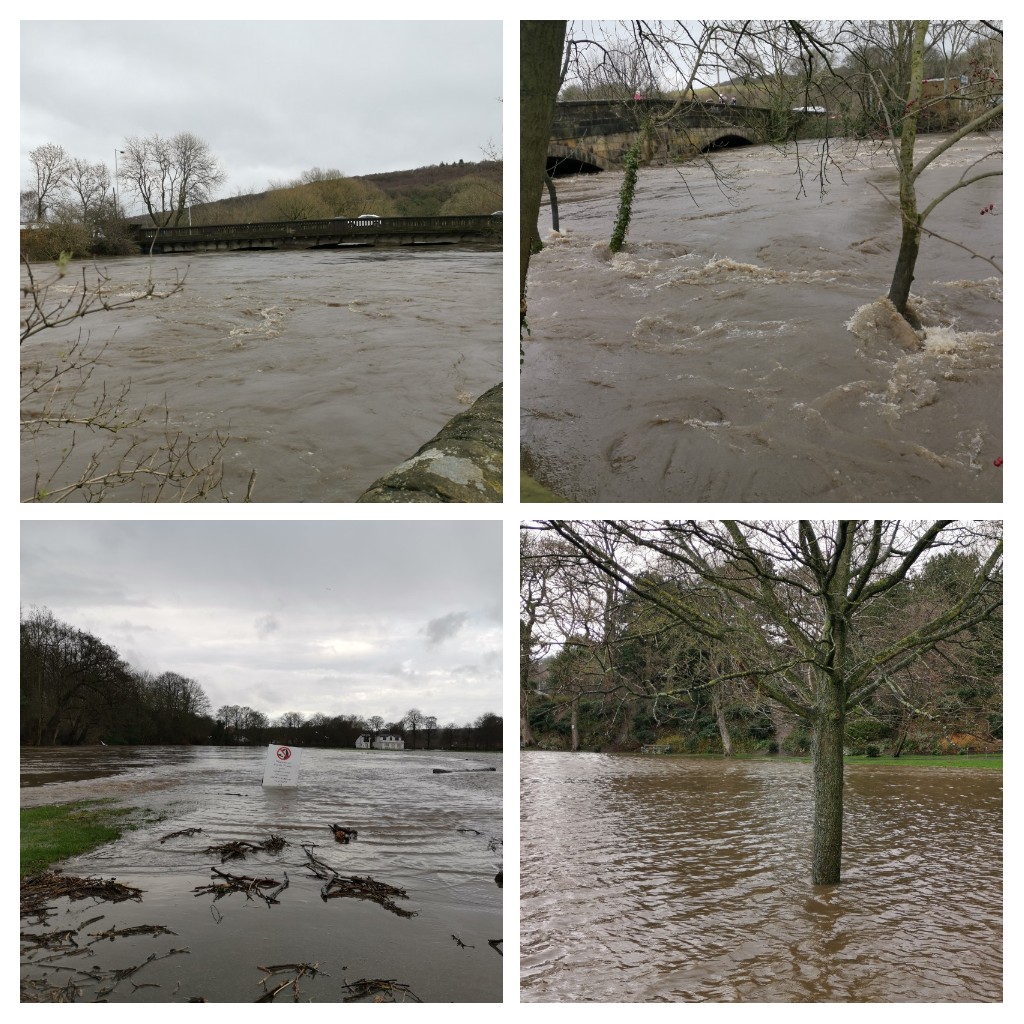 Wow not seen flooding this bad for a while #stormciara #Bradford #appleybridge #saltaire #robertspark