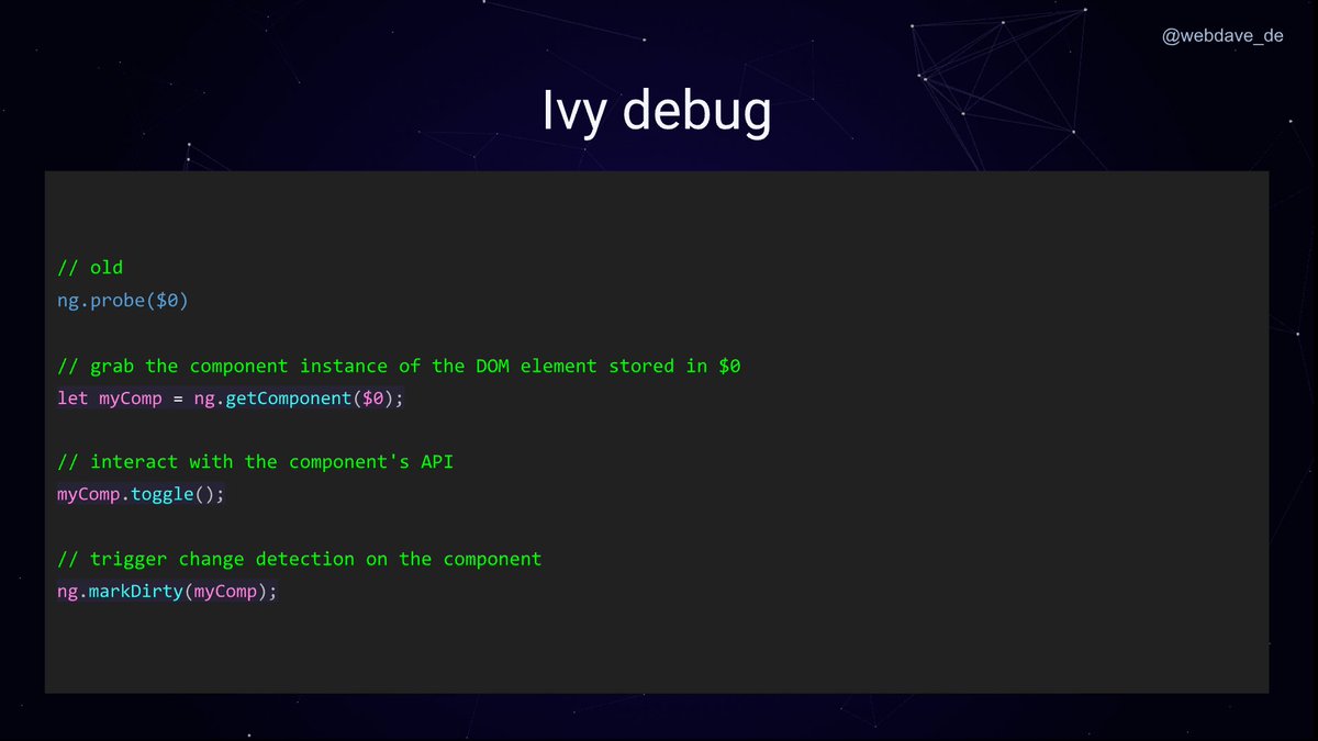 webdave_de's tweet image. Since Angular v9 is here
You are able to debug a Angular App with Browser dev-tools only. Here is a example on how to debug a component. Same goes for directive
#angular9 #Angular #debug #communityrocks