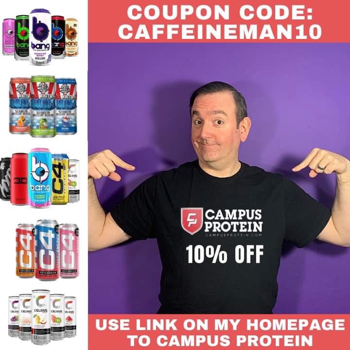 CaffeineMan1's tweet photo. UPDATE!
My has now been changed to caffeineman10 to help you save 10% off your entire order https://t.co/x8MXoQpBGa #energydrinks #preworkoutdrinks #gamerguy #nootropics #bangenergy #mericaenergy #3denergy #cellucor #c4onthego #c4energydrink https://t.co/WDfYYXH4gA