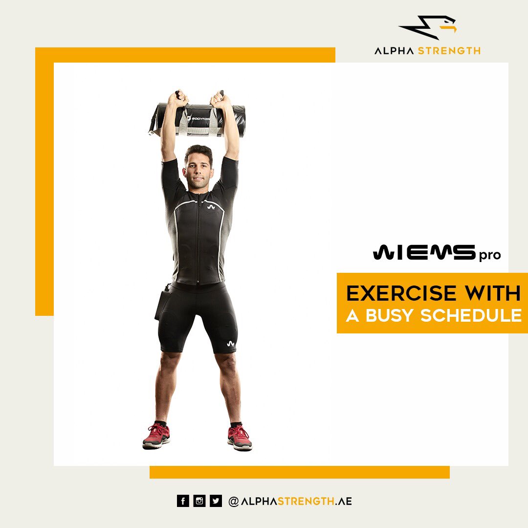 AlphaStrengthAE's tweet photo. With EMS Training @wiemspro, all you need is one quick 20-minute workout twice per week to keep you on track towards your fitness goals, alongside a healthy diet and lifestyle! https://t.co/USgVqcK5xI