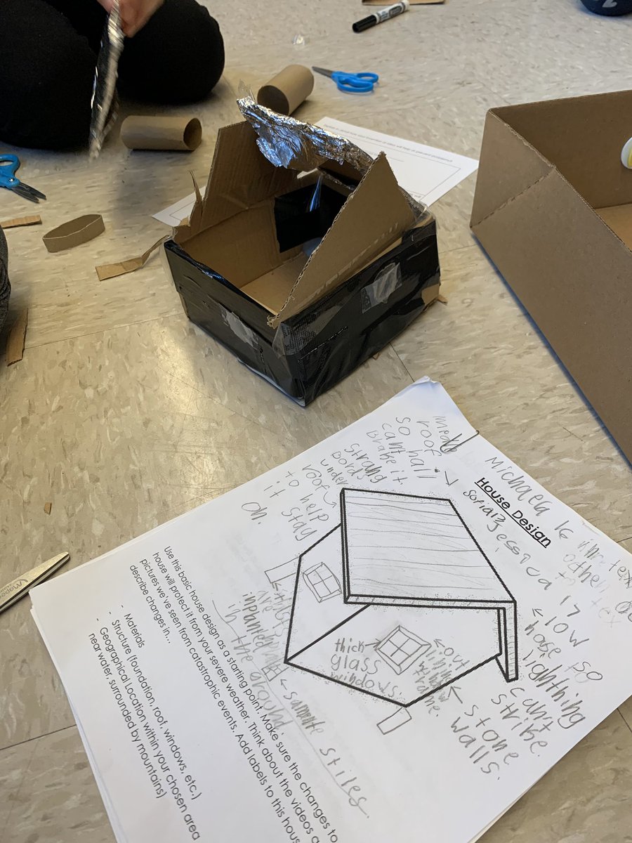 AliciaDerosa's tweet photo. Sundays are for finally having a moment to post about the awesome things your kiddos are doing—
Designing houses to withstand severe weather #steam #groupwork #research #weather #performancebasedassessment https://t.co/RnSx90FOyG