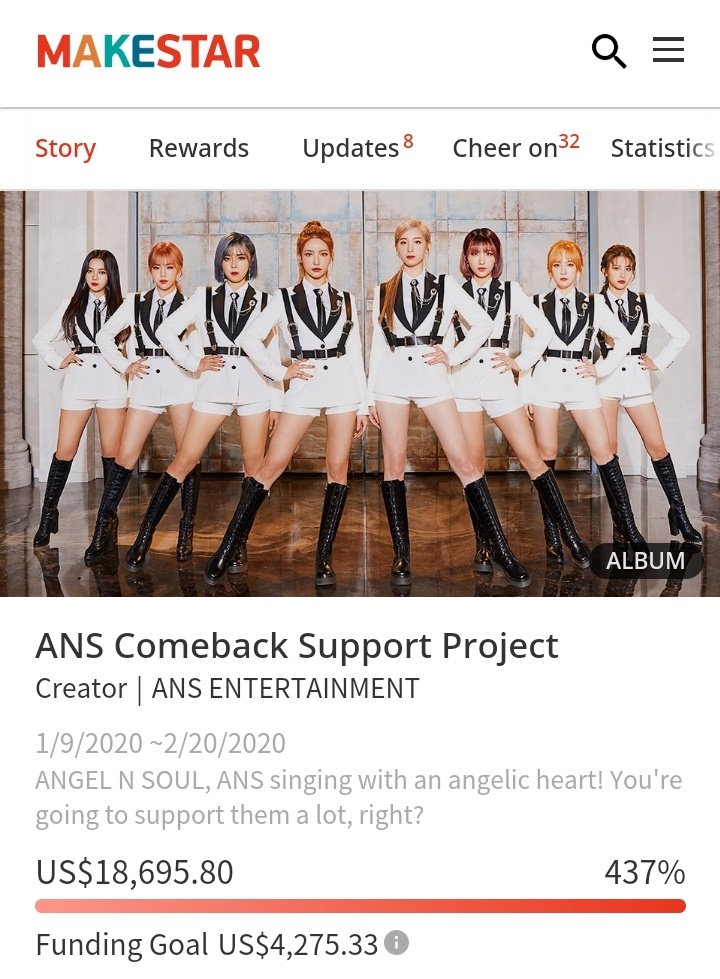 ansteambr's tweet photo. β¨ MAKESTAR β #ANS jΓ‘ atingiu 437% da sua meta no projeto de suporte no site Makestar. π
π https://t.co/NQOdfxHqqO
β’ #AngelNSoul #μμ΄μμμ€ #AreYouReadyforANS #ANScomeback #SupportProject #Makestar https://t.co/1GhL0YY8nm