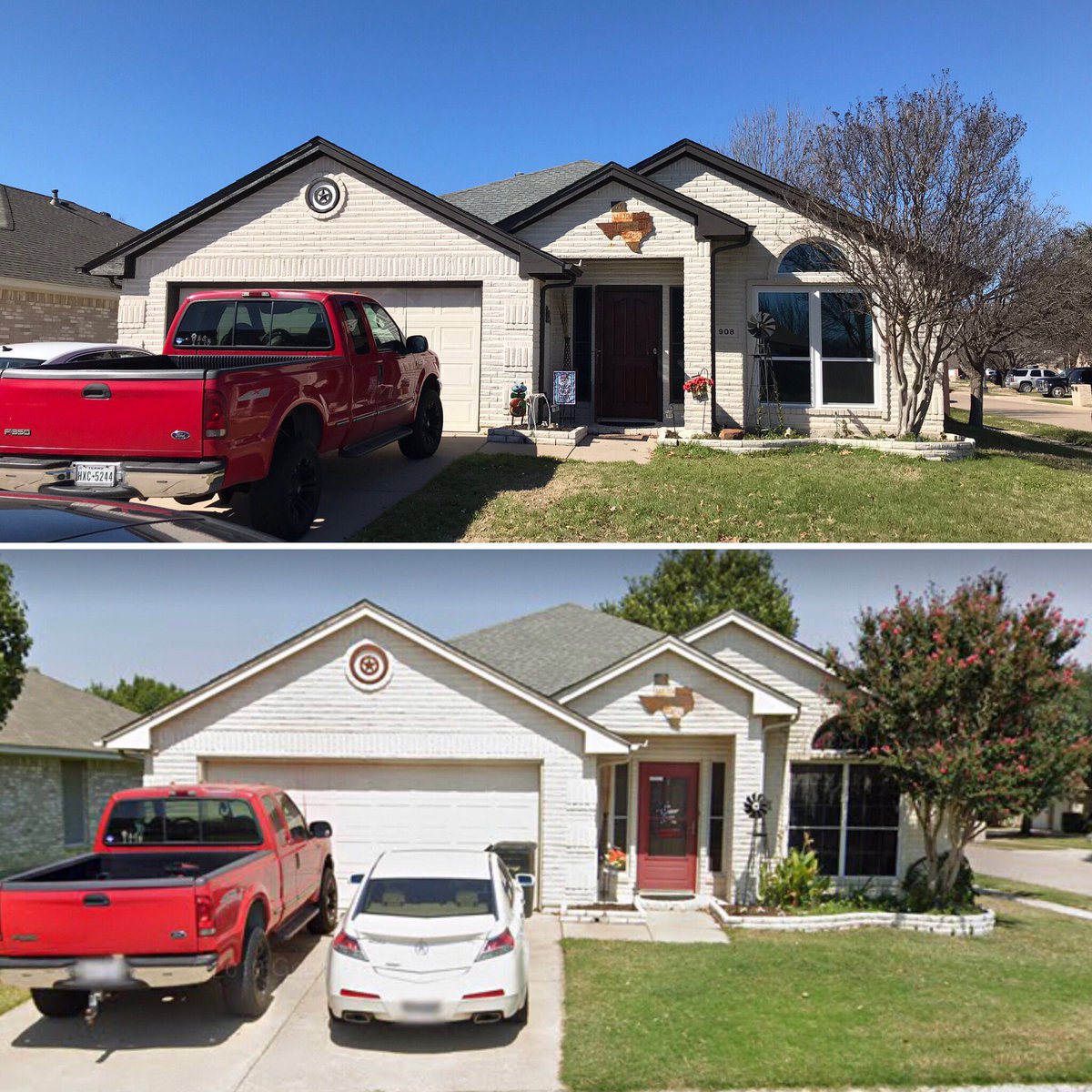 NEffective's tweet image. What a great transformation on this exterior.We painted the trim and gutters to build some contrast, and stained the doors in a beautiful mahogany color.