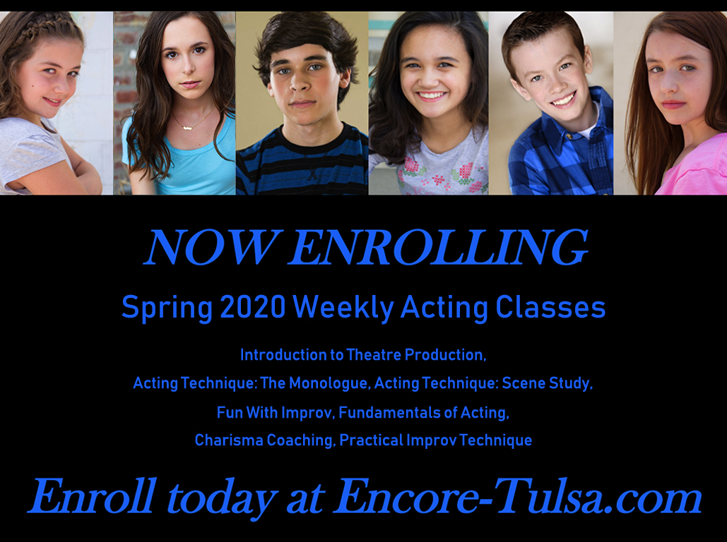 EncoreTulsa's tweet photo. CASTING CALL: Charlie and the Chocolate Factory! Seeking 40+ adult/youth actors, dancers, and gymnasts for this spectacular production! - *|https://t.co/WV484j9xYq| Also... We now have open enrollment for our 2020 Spring Break Camps and Spring Weekly Acting Classes!! https://t.co/UzR9cxalx9