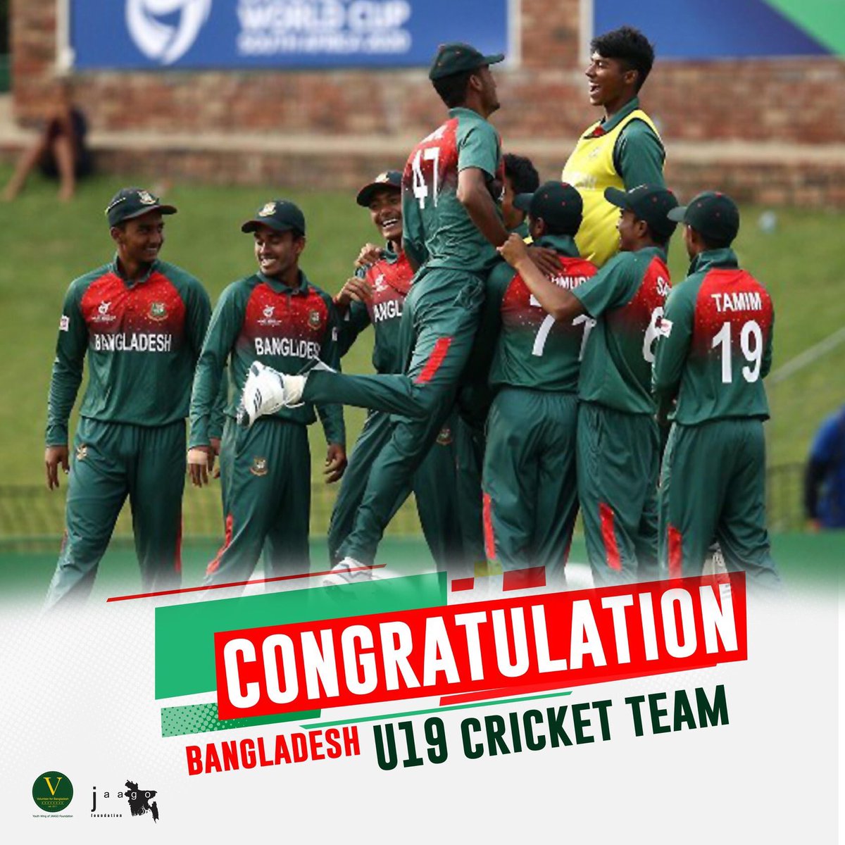 KashpiH's tweet photo. Congratulations to our Bangladesh U-19 Cricket Team for winning the ICC UNDER 19 WORLD CUP!
❤️❤️
#INDvBAN | #U19CWC #Cricket #Under19CWC #Bangladesh 🇧🇩 https://t.co/lF0XmZX3PX