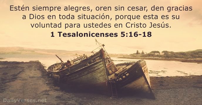 ComPubMexico's tweet photo. "Estad siempre gozosos; orad sin cesar; dad gracias en todo, porque esta es la voluntad de #Dios para vosotros en Cristo Jesús." 🙏😊
1.ª Tes 5:16-18 
#Biblia 
#FelizDomingo https://t.co/4KV45EYFCz https://t.co/uMS0af96OD