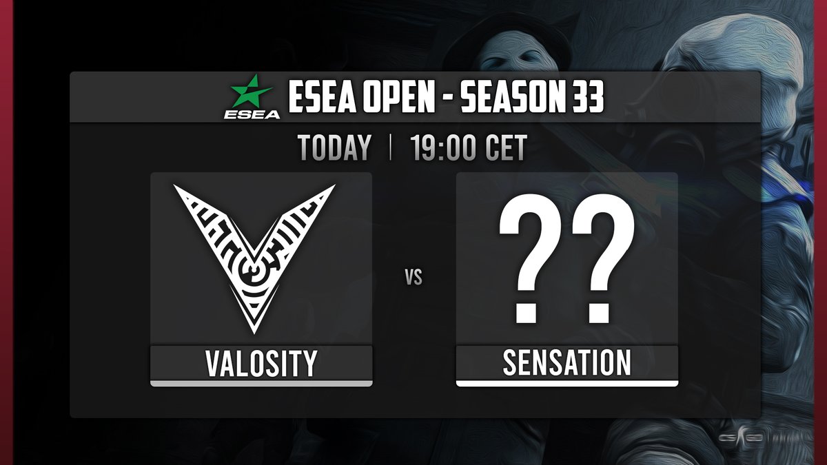 We will compete against #Sensation in <a href="/ESEA/">ESEA League</a> Open!
Yhe match will be casted at - twitch.tv/valositygg!

🆚Valosity vs Sensation
🏆 <a href="/ESEA/">ESEA League</a> Open! - season 33
⏰ 19:00 CET 
🗺️ Train