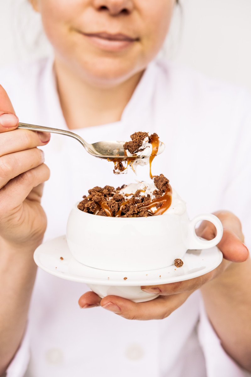 Caramel Rose Affogato
.
Rose Caramel Ice Cream flooded with European Sipping Hot Chocolate topped with Whipped Cream, Chocolate Cookie Crumble and Rose Caramel Sauce!  Through February!
.
#GingerElizabeth #RoseHotChocolate #HotChocolate