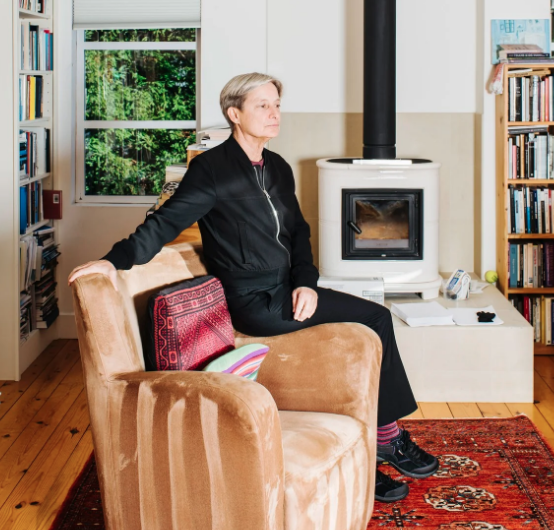 morganmpage's tweet photo. Friends, is Judith Butler in the New Yorker... in a track suit? https://t.co/ZEonyJNTcz