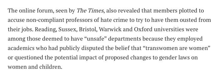 What else was happening that day? The Times reported on the secret Facebook group which was targeting gender critical academics“File a hate crime report against her [Kath Stock...] Drag them over the f***ing coals" wrote one group member https://www.thetimes.co.uk/article/trans-goldsmiths-lecturer-natacha-kennedy-behind-smear-campaign-against-academics-f2zqbl222