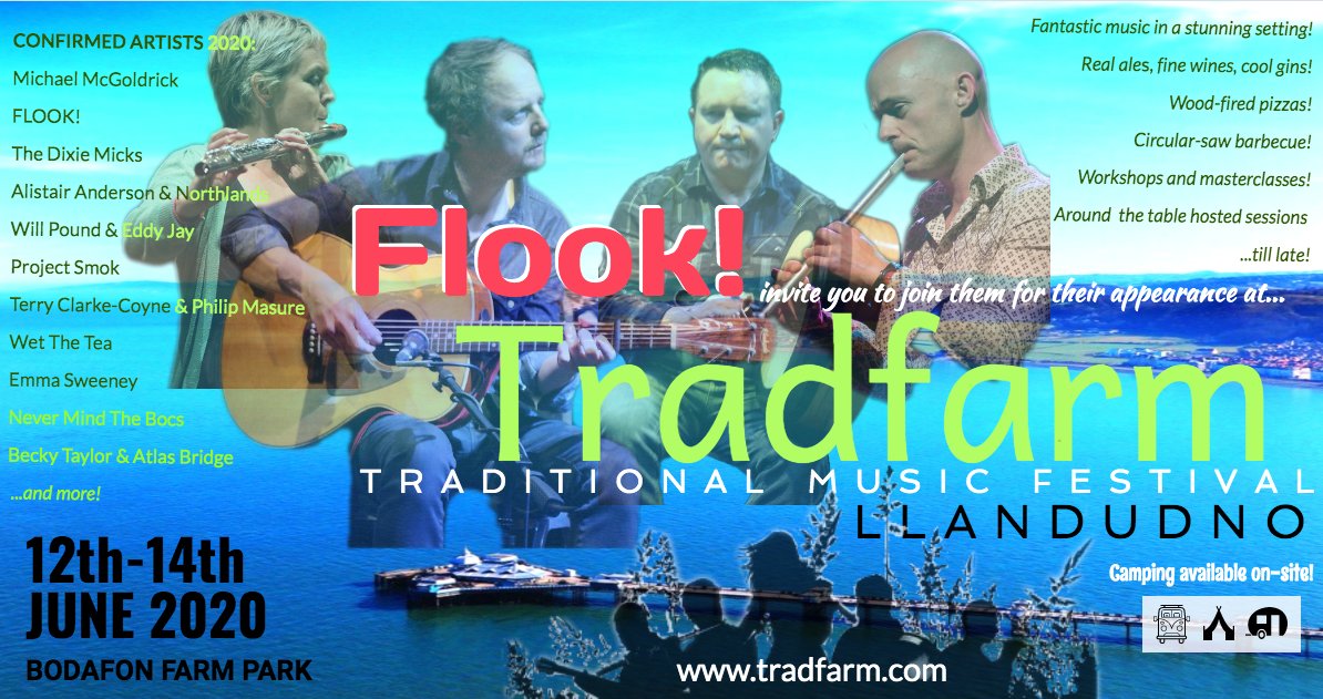 FlookQuartet's tweet photo. Flook will play Sat eve June 13th, but there is great music all weekend at Tradfarm - a brand new festival in Llandudno - incl Michael McGoldrick, @TheDixieMicks @AaNorthlands 
@PoundandJay @ProjectSmok_ @sweeneyfolk @jennbutterworth @WetTheTea https://t.co/J7LbQuSfus