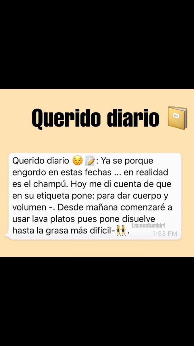 1005Alysson's tweet photo. Si no bajas de peso tu problema es el shampoo 😂😂😂 https://t.co/afYckLvmkV