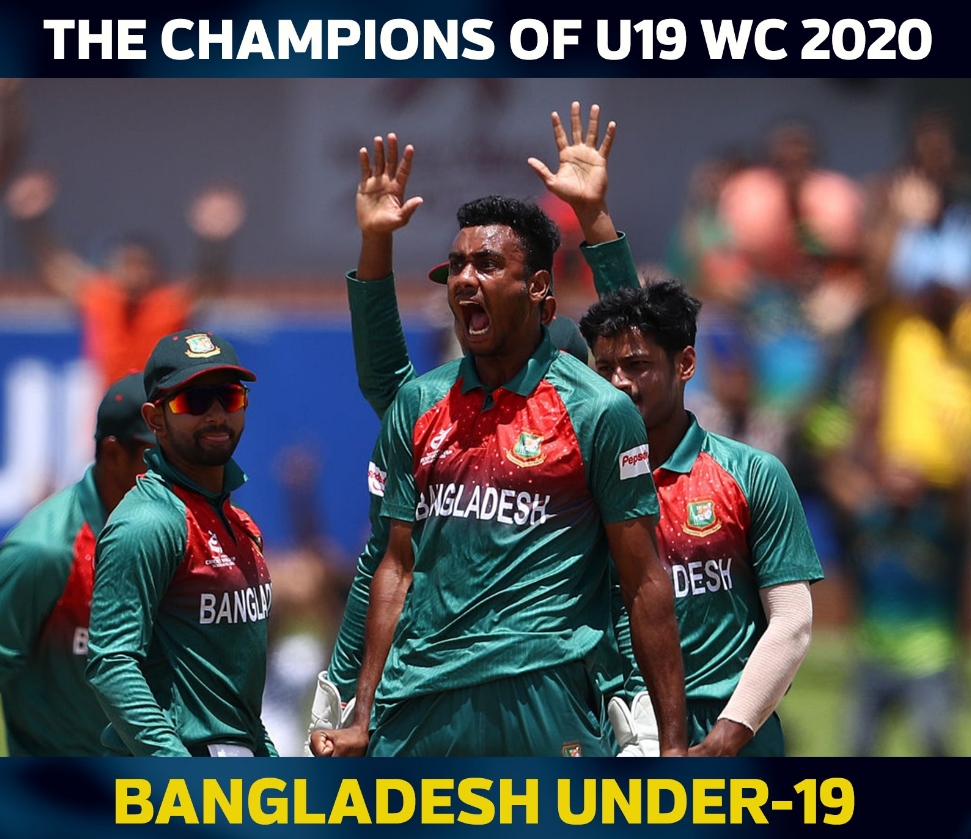 ppcengine's tweet image. Congrats Bangladesh ! for winning U-19 Cricket World Cup!
The greatest ever sporting achievement by any Bangladesh cricket team.

##bangladesh  #cricket  #cricketworldcup  #u19cricketworldcup  #u19cricket  #worldcup  #u19cricketworldcup2020  #banvind  #banvindia