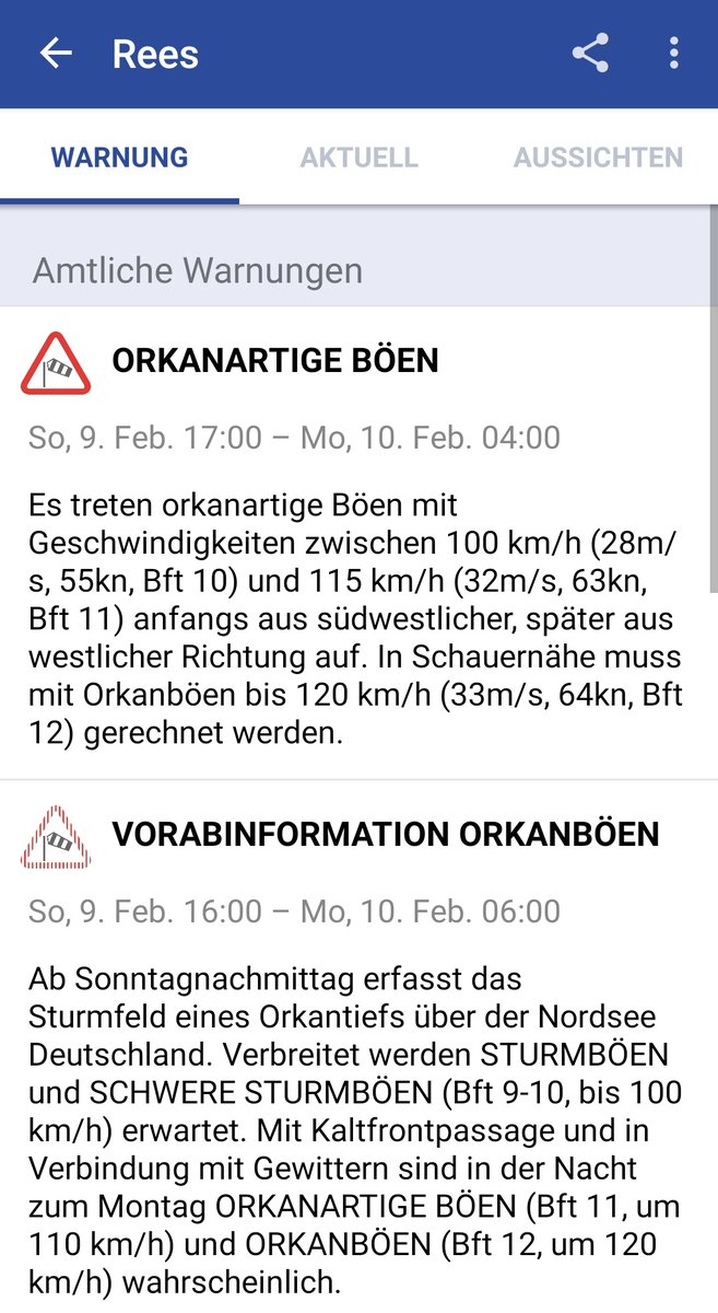 UnwetterInformation ℹ️
Seit 17 Uhr sind die Gerätehäuser besetzt. Die Kettensägen sind getankt, die Ketten geschärft. 
Die Feuerwehr-Einsatz-Zentrale (FEZ) ist im Gerätehaus Rees aufgebaut und einsatzbereit.

m.facebook.com/FreiwilligeFeu…