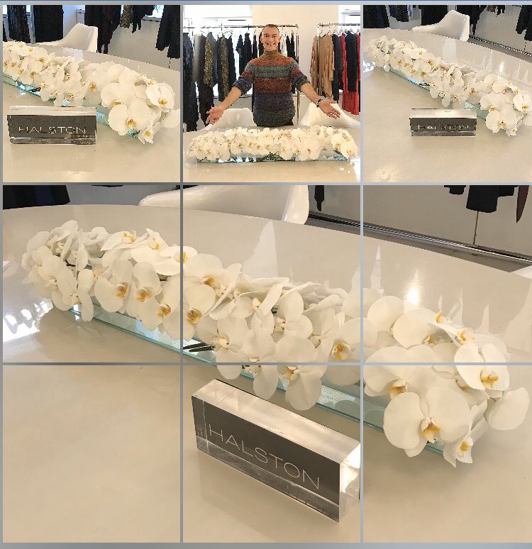 @fleurdepascalny for @halston #gorgeous #luxurious #white #orchids #floralarrangement for their #nyfw2020 #presentation #fashionshow #fleurdepascalny #nycflorist #fleur #flowers #fashion