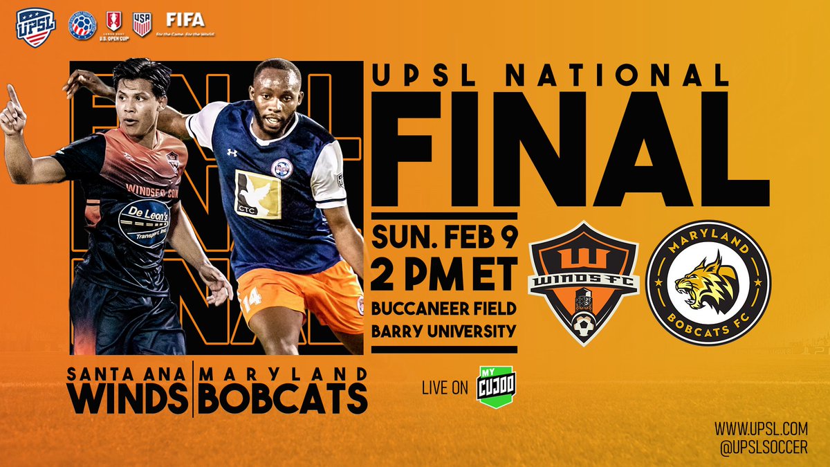 UPSLsoccer's tweet photo. The United Premier Soccer League (#UPSL) National Final is LIVE TODAY on @MyCujoo! Watch for FREE!!!
#UPSLNationalFinals
#UPSLinMiami
#LetsGoUpSL #SupportLocalDreamGlobal #ConnectingAmericanSoccer
📰: https://t.co/DIjHCGM9l3 https://t.co/V96Xupx7IB