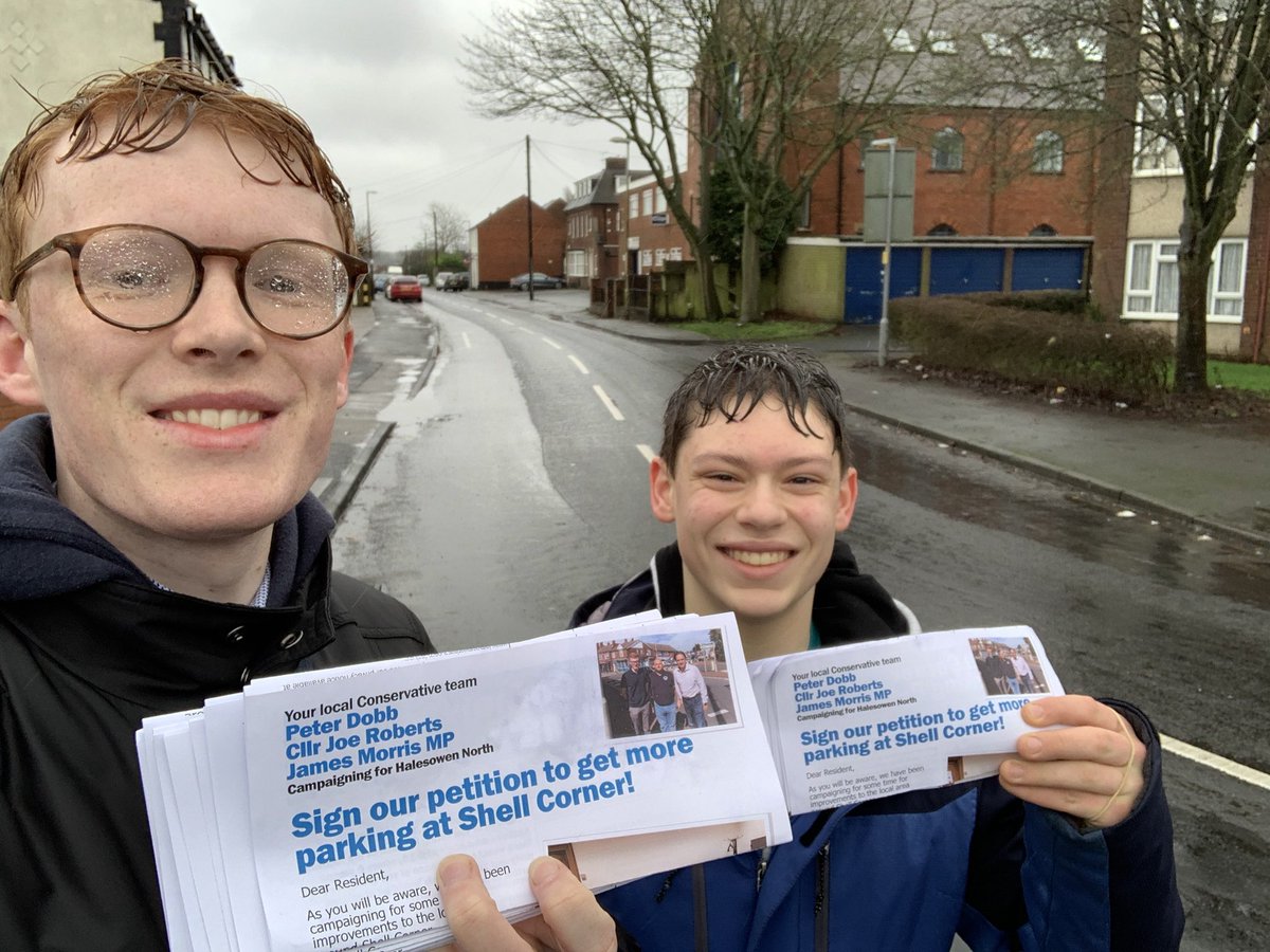 JoeRobertsHN's tweet photo. We weren’t going to allow Storm Ciara to dampen our hopes of having a car park in Shell Corner. The rain and wind isn’t going to stop us getting support for our petition! https://t.co/iUQG009DMK