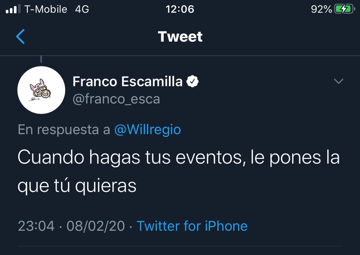 Franco Escamilla On Twitter Dicho Tweet Genero Una Critica Nada Constructiva La Cual Hizo Al Comediante Contestar A Su Manera