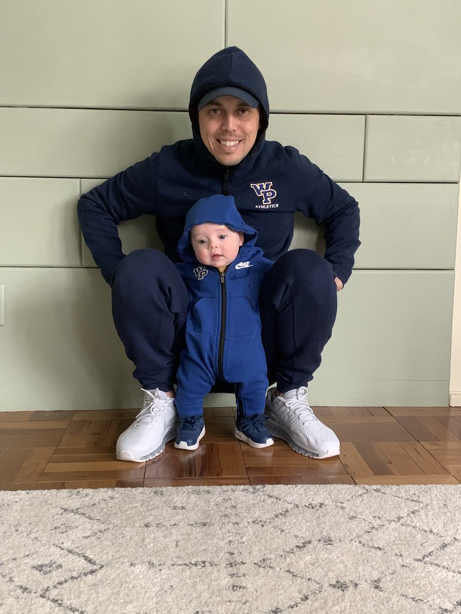NikRule's tweet photo. #MyDudeThatcher is old enough to start rocking the WPU Nike warmup and AirMaxes! #WPFam #NikeFam #AirMaxFam #BSN @BSNSPORTS https://t.co/XToE1n7wVn