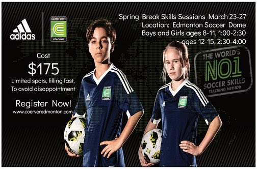 CoerverEdmonton's tweet photo. Registration now open , focusing on ball mastery ,moves,1v1,2v2,finishing and small sided games https://t.co/KfqtPS8DLk https://t.co/nIzacObmqI