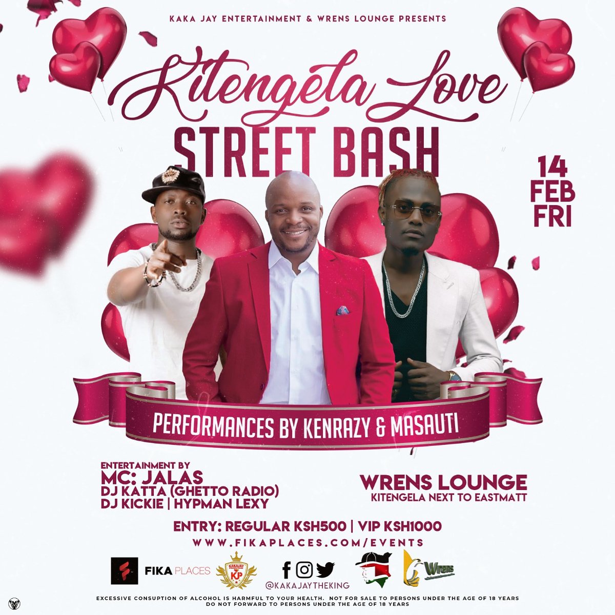 orangi_michael's tweet photo. The 14th of February this month Wrens Lounge and Grill will be shutting down Kitengela.. Got a plot for that day? Join me and all those attending to make that night a movie
#LOVE STREET BASH https://t.co/cjibh9kVjz